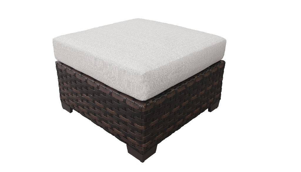 kathy ireland Homes & Gardens River Brook Ottoman in Truffle - TK Classics Ki043B-O