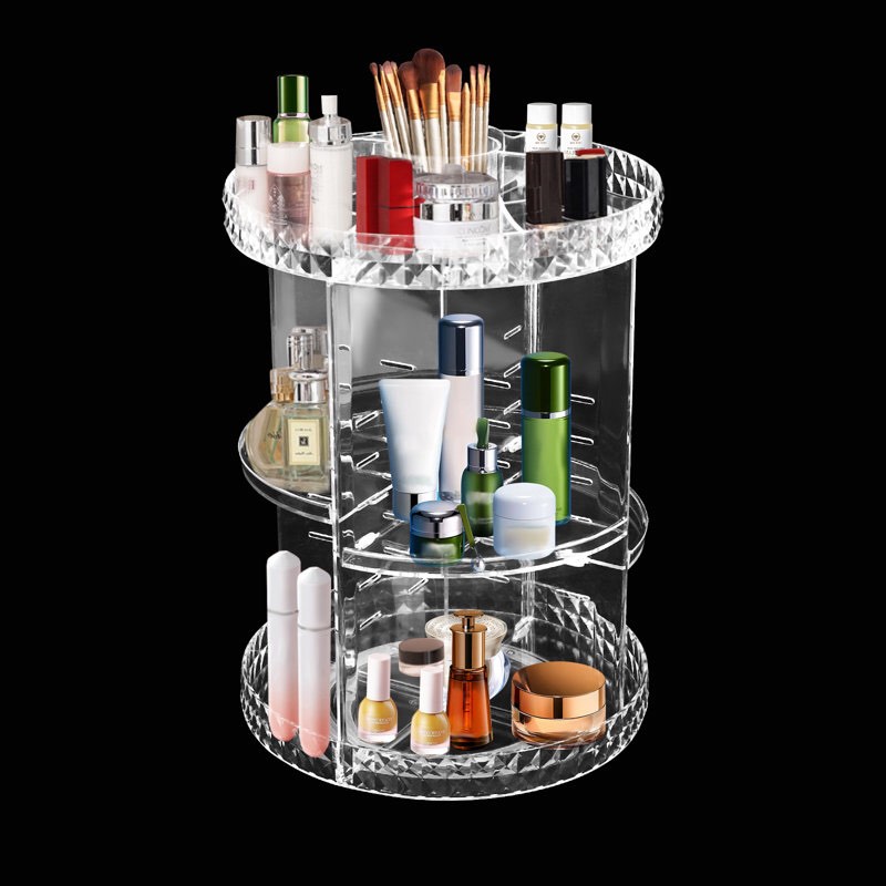 3-layer Adjustable Rotating Makeup Organizer