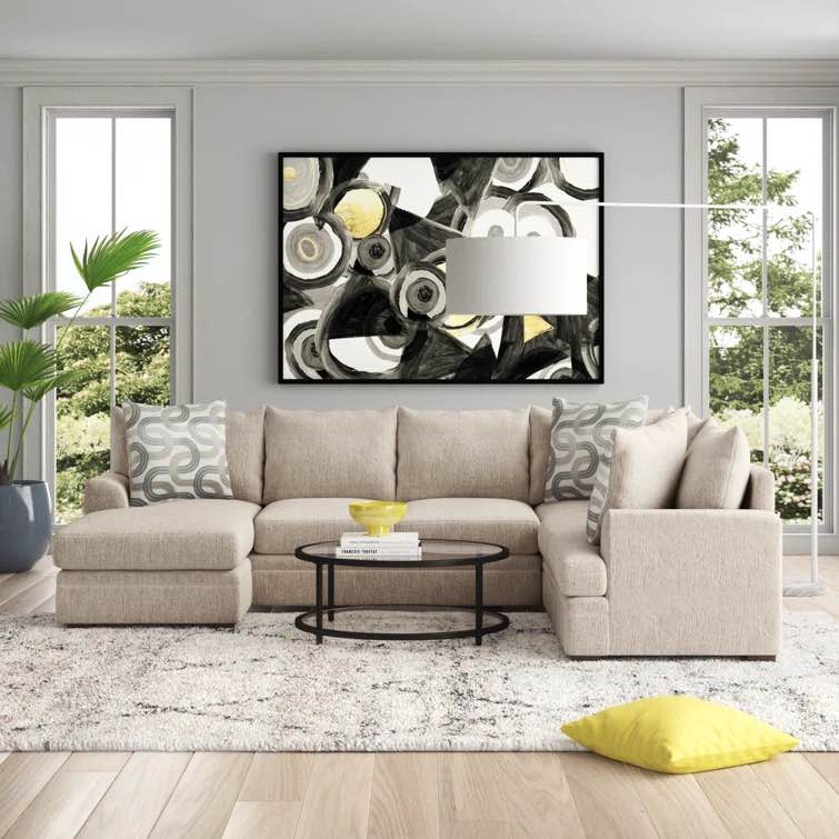 (incomplete) Azjah 123” Wide Right Hand Facing Sectional, Beige