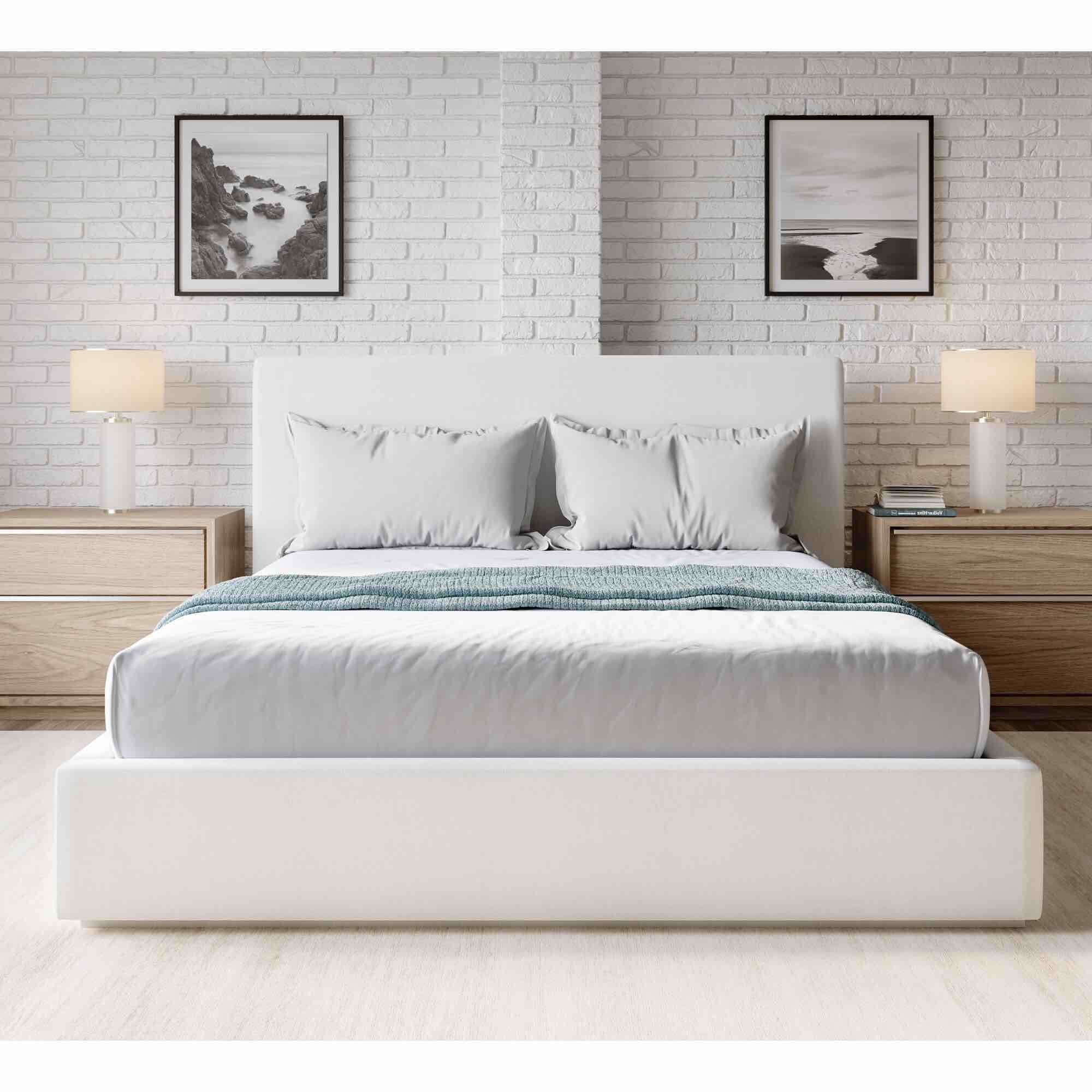 Soloman Platform Bed, King, White