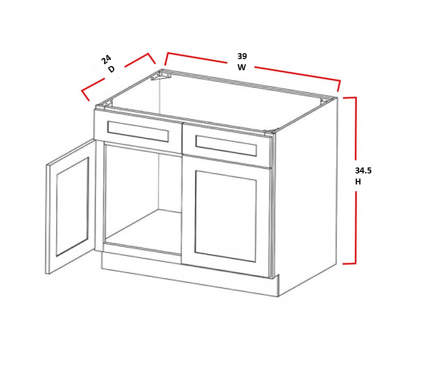 Cabinet Base, GS-SB39, Grey Shaker