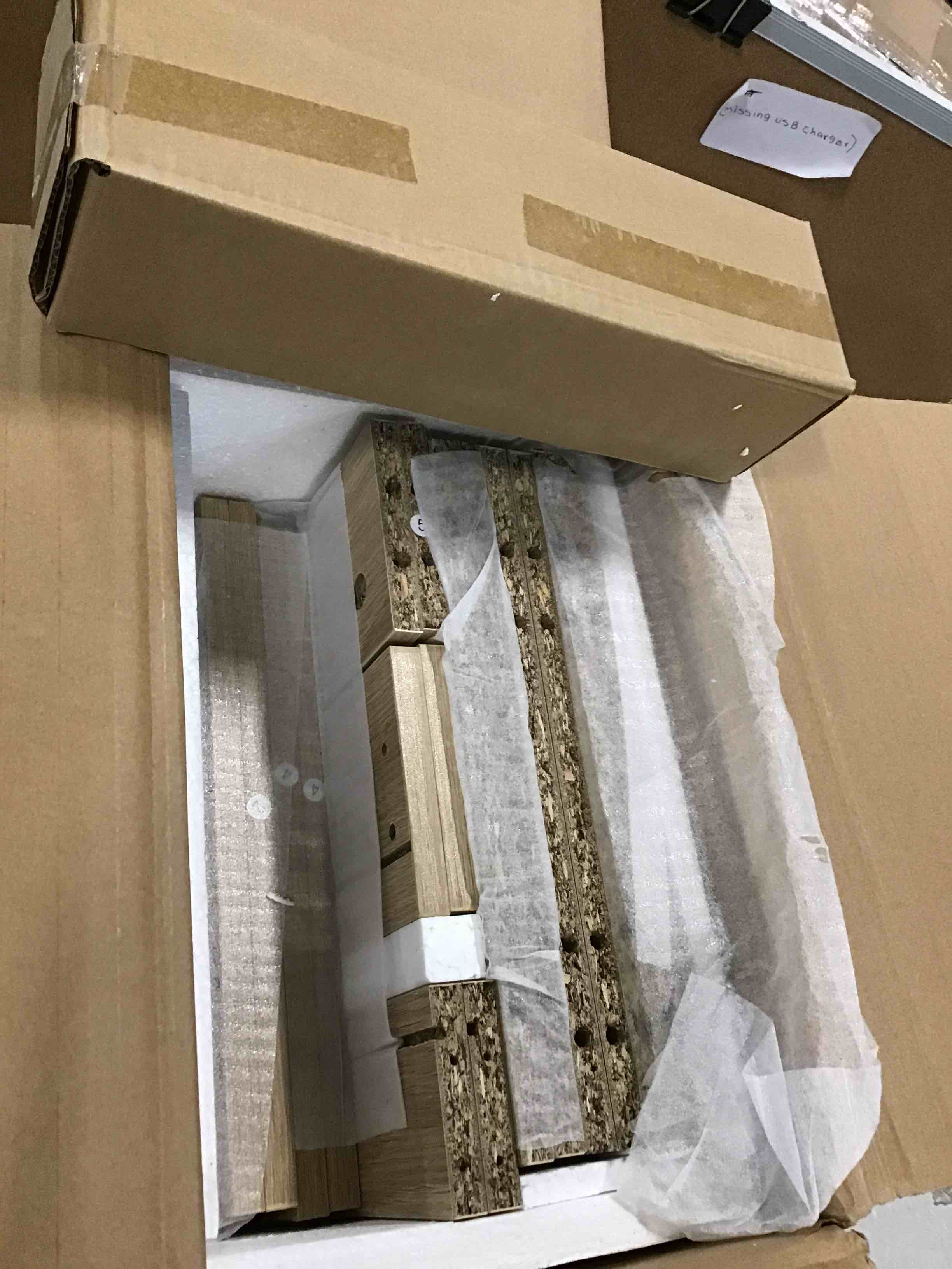 Natural Floating Nightstand Set of 2 with Charging Station and Drawer