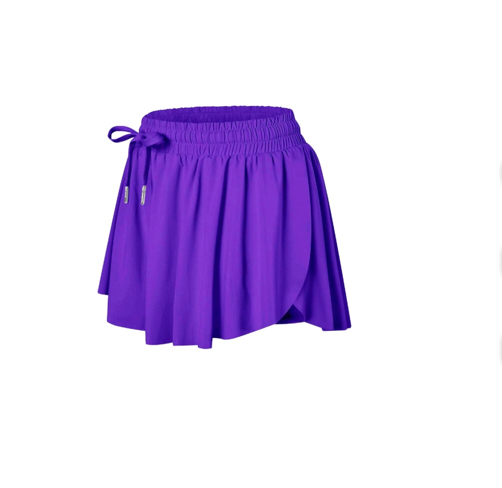 Memorose Flowy Running Shorts for Women Summer Causal Spandex Athletic Workout Shorts with Pockets X-Small Purple 
