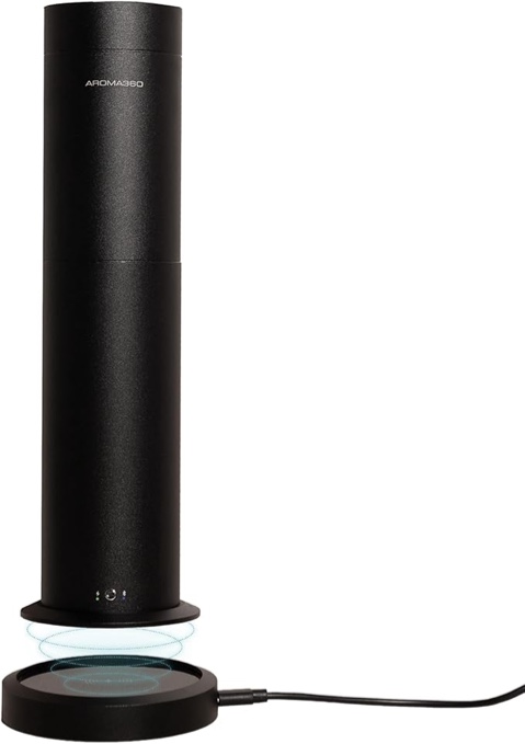 Aroma360 Mini Pro Scent Diffuser - Wireless Fragrance Oil Scent Diffuser for Offices, Bedrooms, Living Rooms & More - Luxury Portable Scent Diffuser - Covers 600 sq ft - Midnight Black