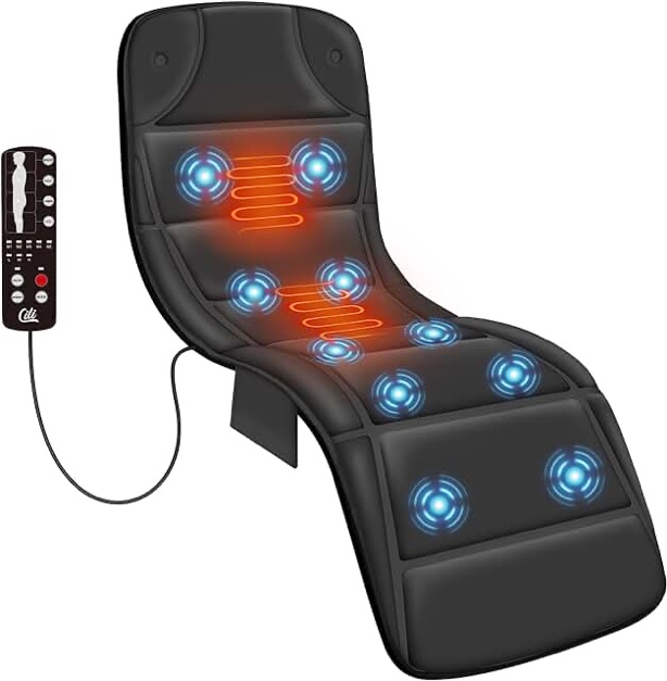 CILI Massage Chair Pad,Back Massage with Heat,Massage Pad with 10 Vibration Motors,30-60-90 Minutes Heating Options,Chair Massager for Office Chair, Massage Chair for Home Office Use (Black)
