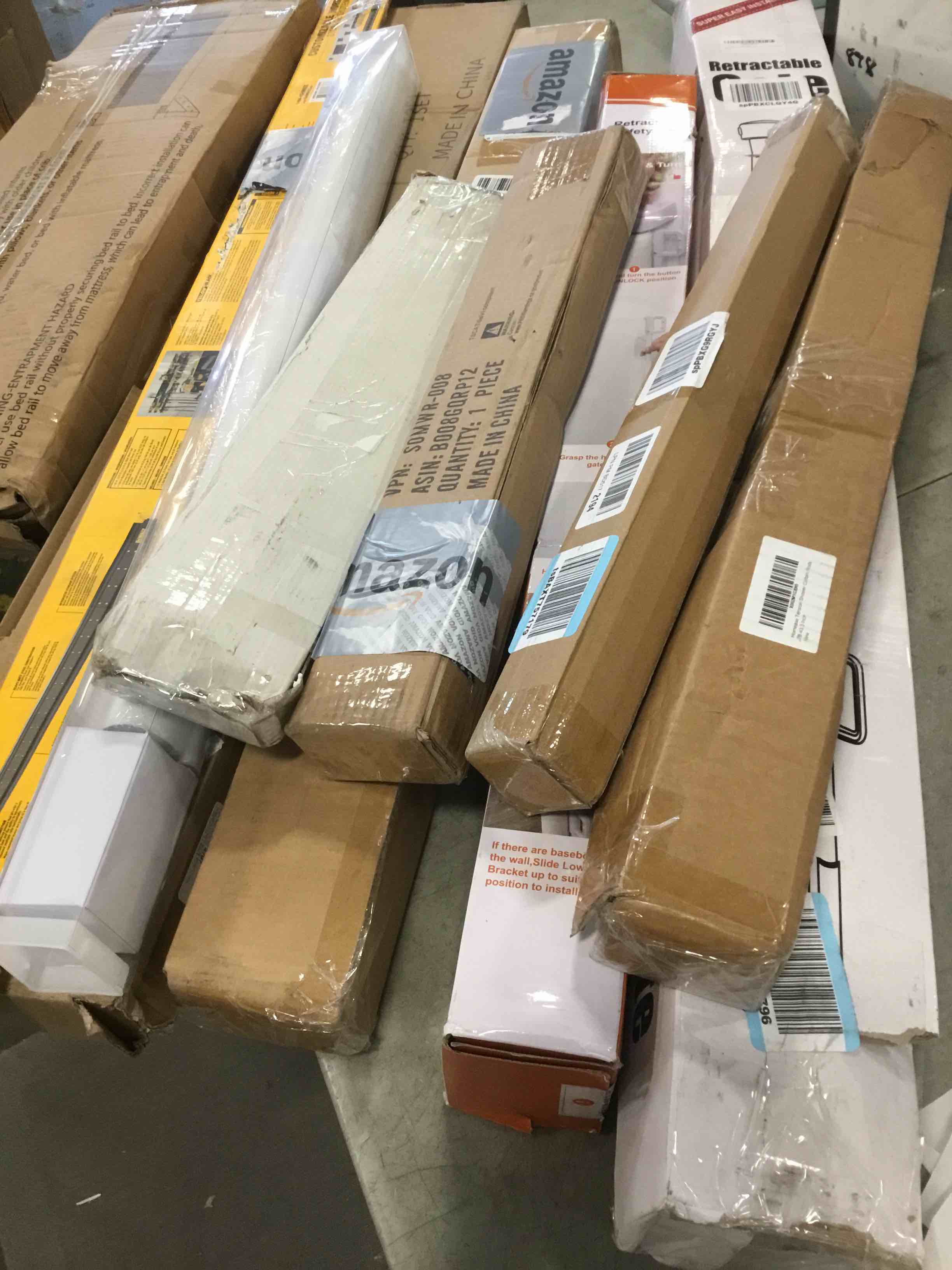 assorted item miscellaneous curtain rod/ retractable gate and more