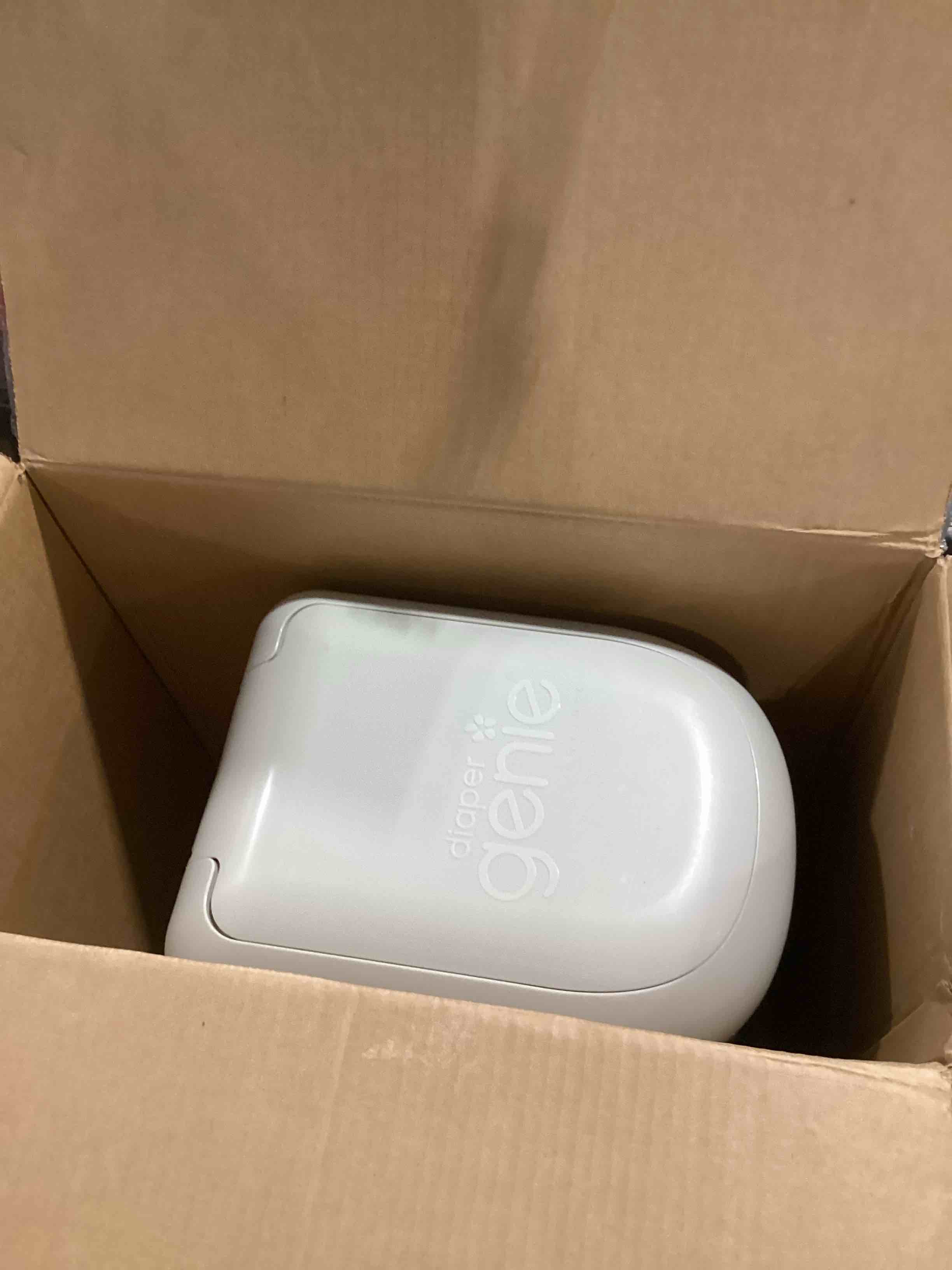 Diaper Genie Signature Pail (Grey) Includes 1 Easy Roll Refill with 18