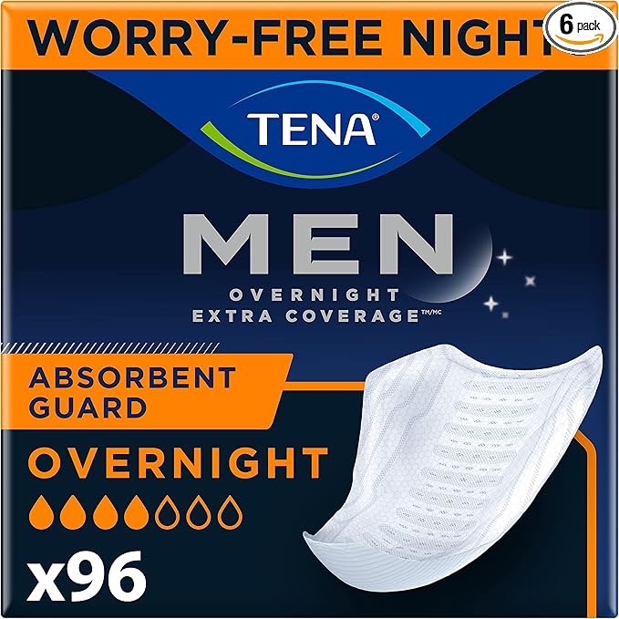 Tena Incontinence Guards for Men, Overnight Absorbency, 96 ct