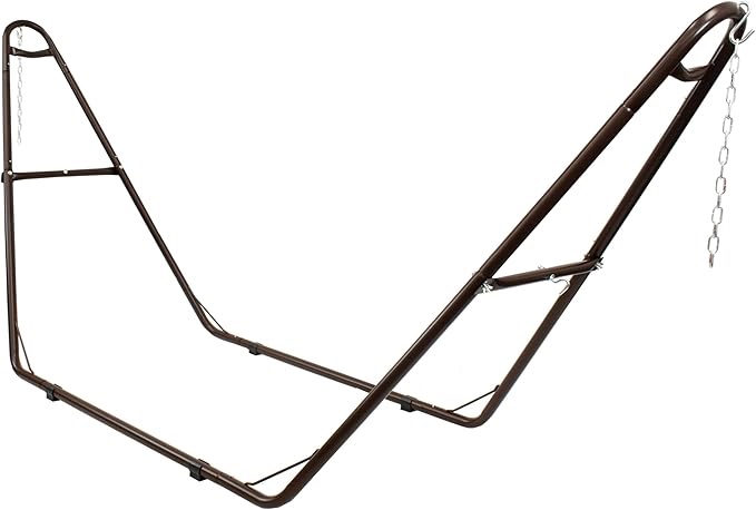 Sunnydaze Universal 2-Person Hammock Stand Only - 550-Pound Capacity - Heavy-Duty Hammock Stand for Outside - Fits 9 to 14 Foot Hammocks - Bronze