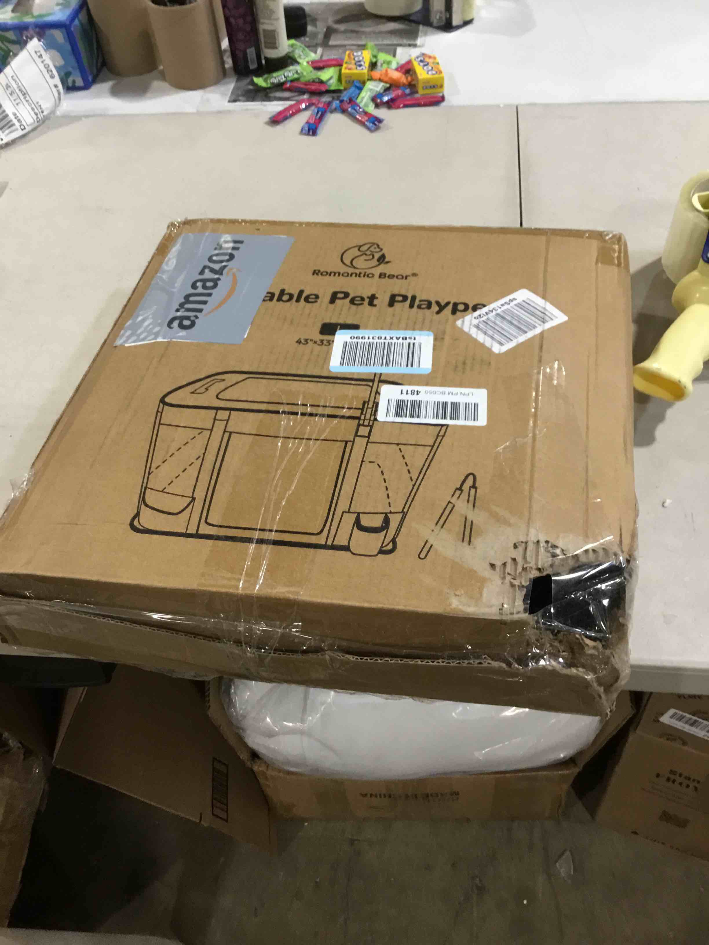 44x34x24 Inches Dog Playpen,Pet Playpen,Foldable Puppy Cat Playpen,Portable Exercise Kennel Tent Crate,Water-Resistant Breathable Shade Cover,Indoor Outdoor Travel Camping Use for Small Animals(L)