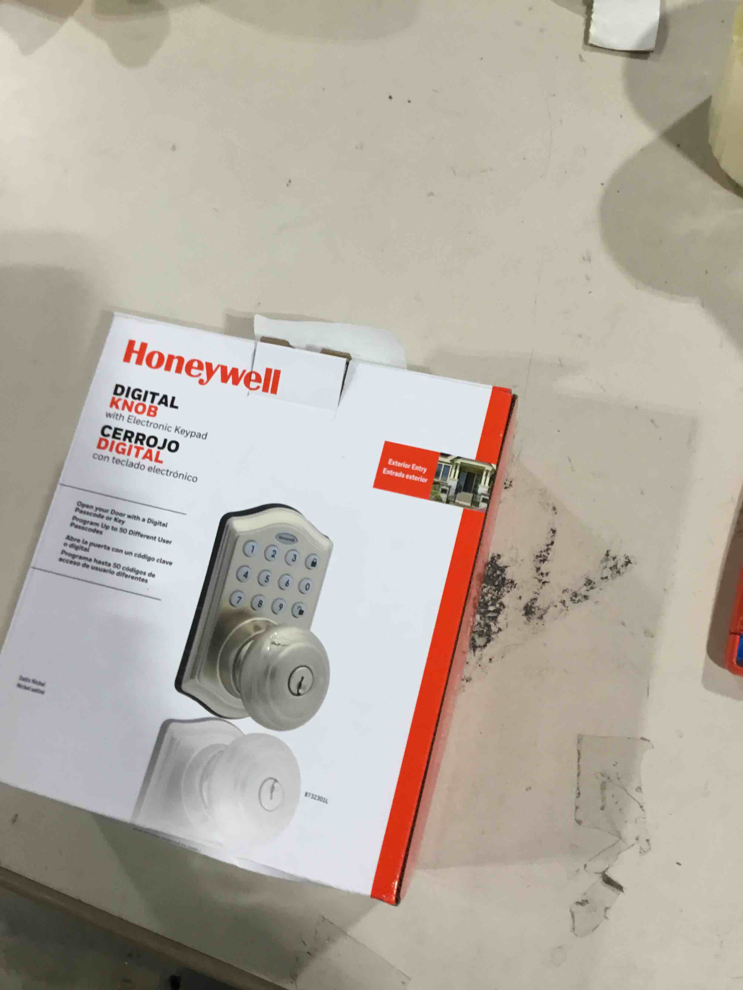 Honeywell Satin Nickel Digital Knob Electronic Keypad Entry Door Lock