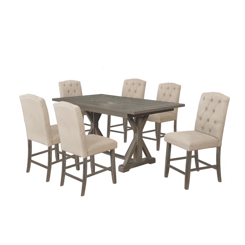 Gracie oaks Elizabeth 7 piece trestle dining (4 CHAIRS ONLY)