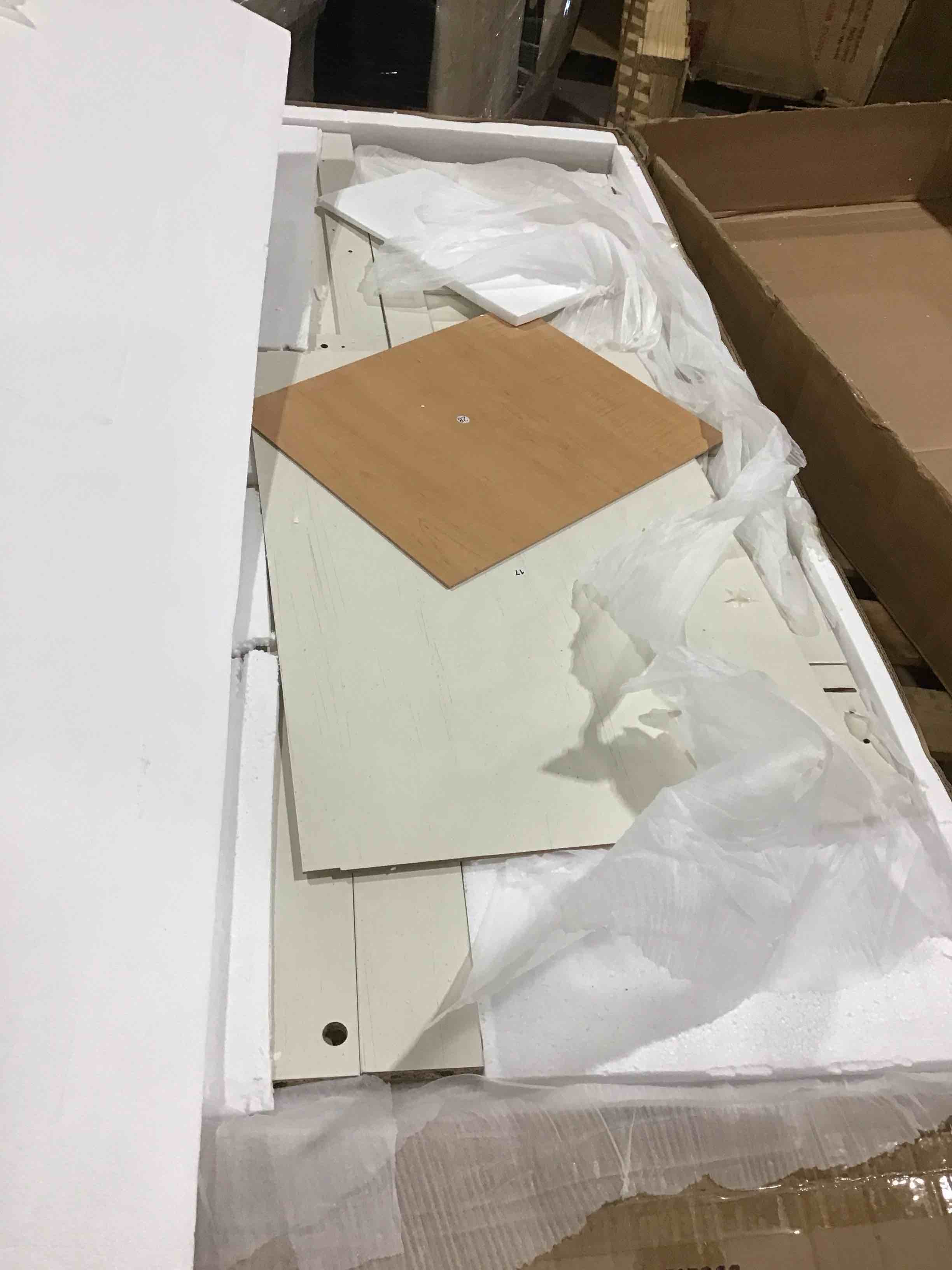 Intercon Drake Home Office 66" Wide Executive Desk, Rustic White & French Oak