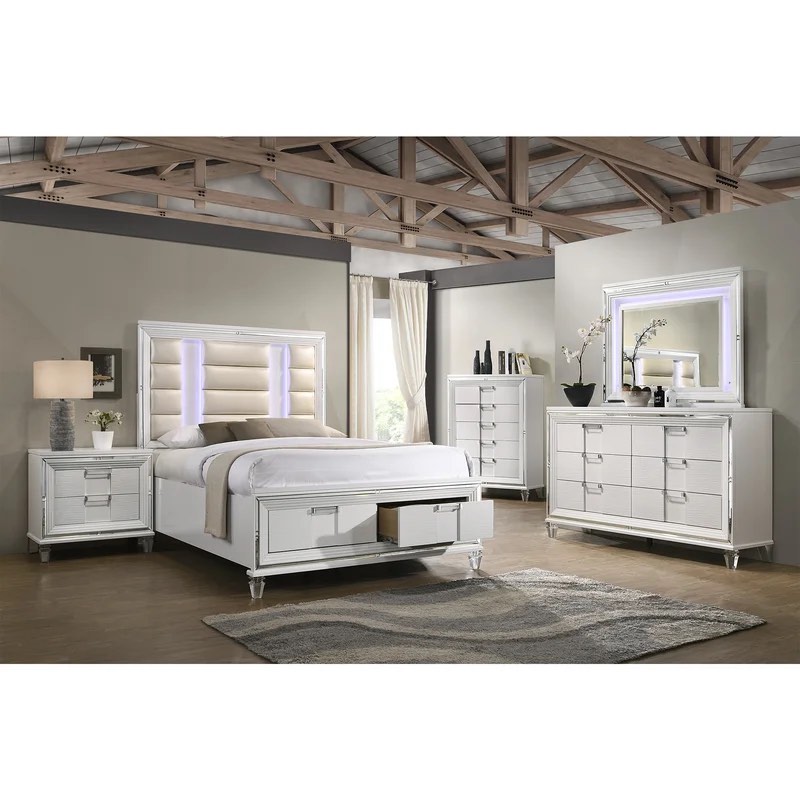 Bridgnorth Storage 4PC Bedroom Set In White (Set of 4)