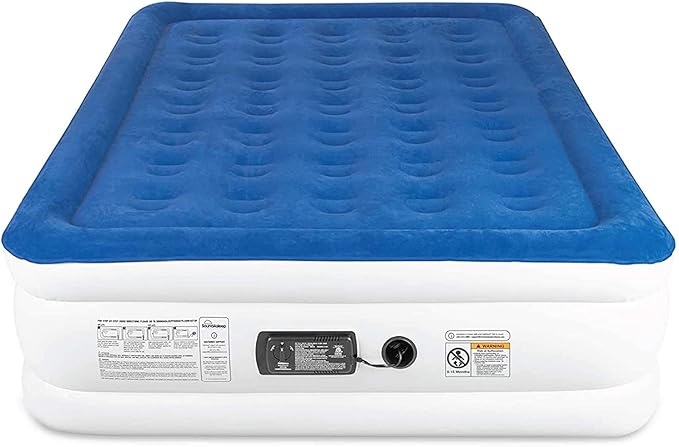 SoundAsleep Dream Series Luxury Air Mattress with ComfortCoil Technology & Built-in High Capacity Pump for Home & Camping- Double Height, Adjustable, Inflatable Blow Up, Portable - Full Size