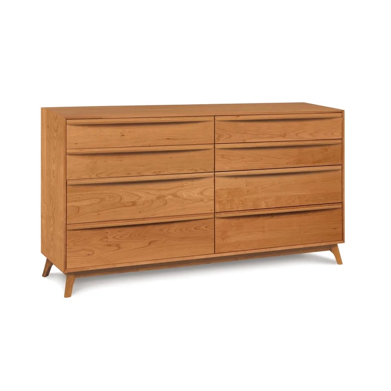 Catalina 8 Drawer 66.13" W Solid Wood Double Dresser