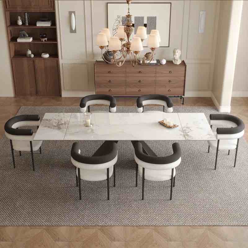 Joceline 78.74'' to 110.23” Extendable Rectangular Sintered Stone Dining Table Seat 8-10