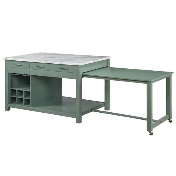 Graneger Farmhouse Wood Multi-Storage Kitchen Island by Furniture of America