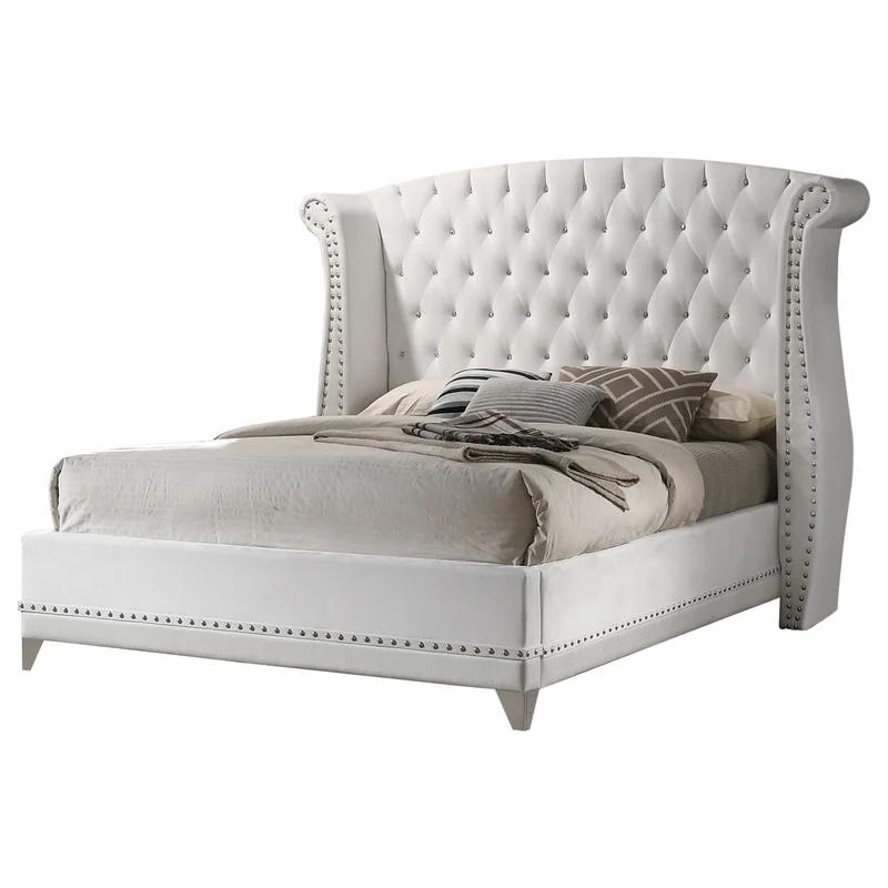 King Dasher Upholstered Wingback Bed (similar to stock)