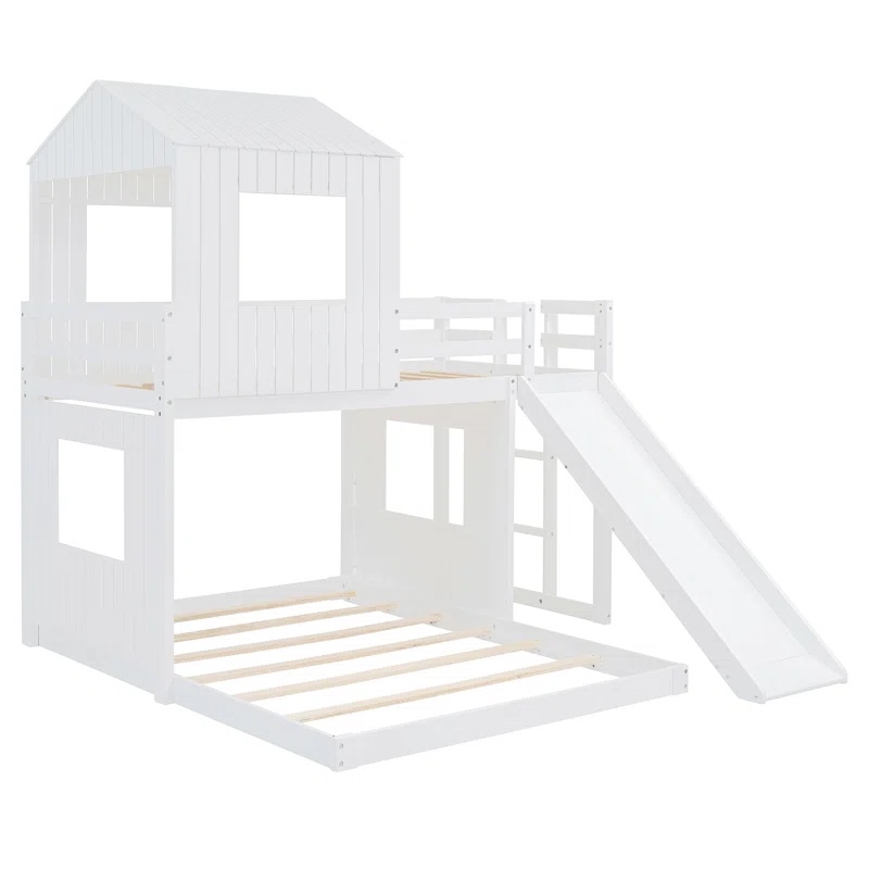 Wooden Twin over Full L-Shaped Bunk Beds Harper Orchard