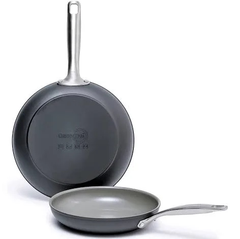 GreenPan Chatham Black Ceramic Nonstick 8  and 10  Frypan Set