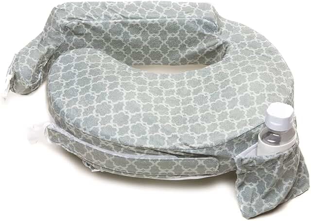 My Brest Friend Original Nursing Pillow Enhanced Ergonomics Essential Breastfeeding Pillow Support For Mom & Baby W/ Convenient Side Pocket, Double Straps & slipcover, Midnight Poppy
