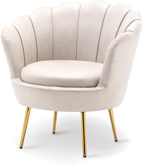 Modern Arm Chair Single Sofa, Soft Living Room Chair Barrel Chair Suede Sewn Pillow Back Accent Chair for Bedroom,Removable Cushion