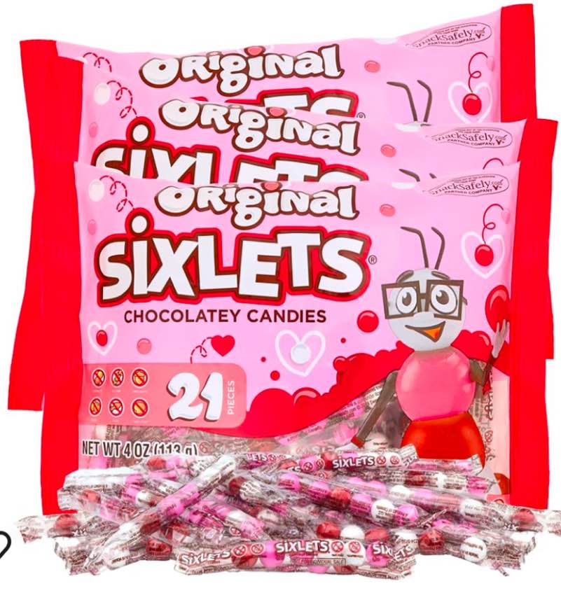 Sixlets Candy Valentines Day Candy 1ea Pack Of 25 BB 11/2024