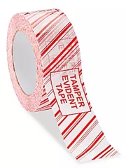 Security Tape, 2" x 110 Yds., Red/White, 6/Pack (155RCP)
