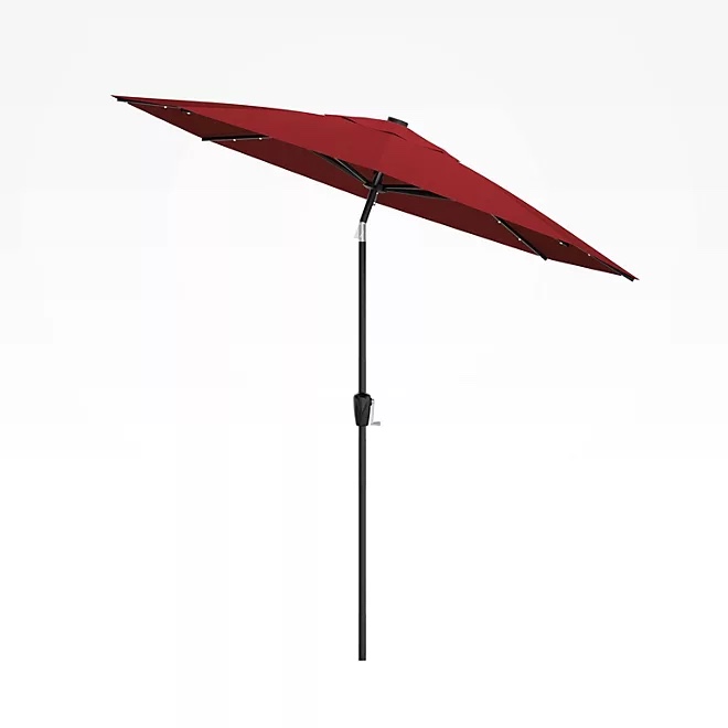 Above 10' Patio Market Umbrella with Solar LED Lights
