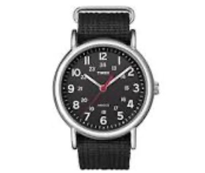 Timex Unisex T2N647 Weekender 38mm Black Nylon Slip-Thru Strap Watch