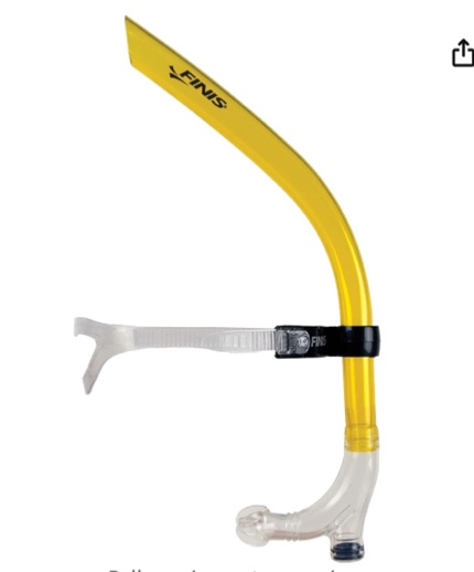 FINIS Original Center-Mount Swimmer's Snorkel for Lap Swimming and Swim Training, Yellow, Adult