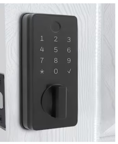 Honeywell Matte Black Electronic Deadbolt Fingerprint Touchscreen Keypad