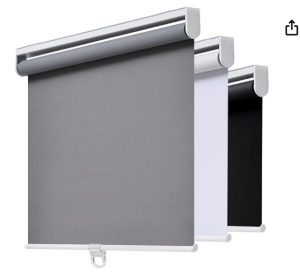 Cordless Roller Shades Blackout Blinds for Windows Room Darkening Rolled Up Shades with Spring System, UV Protection Window Shades Door Blinds for...