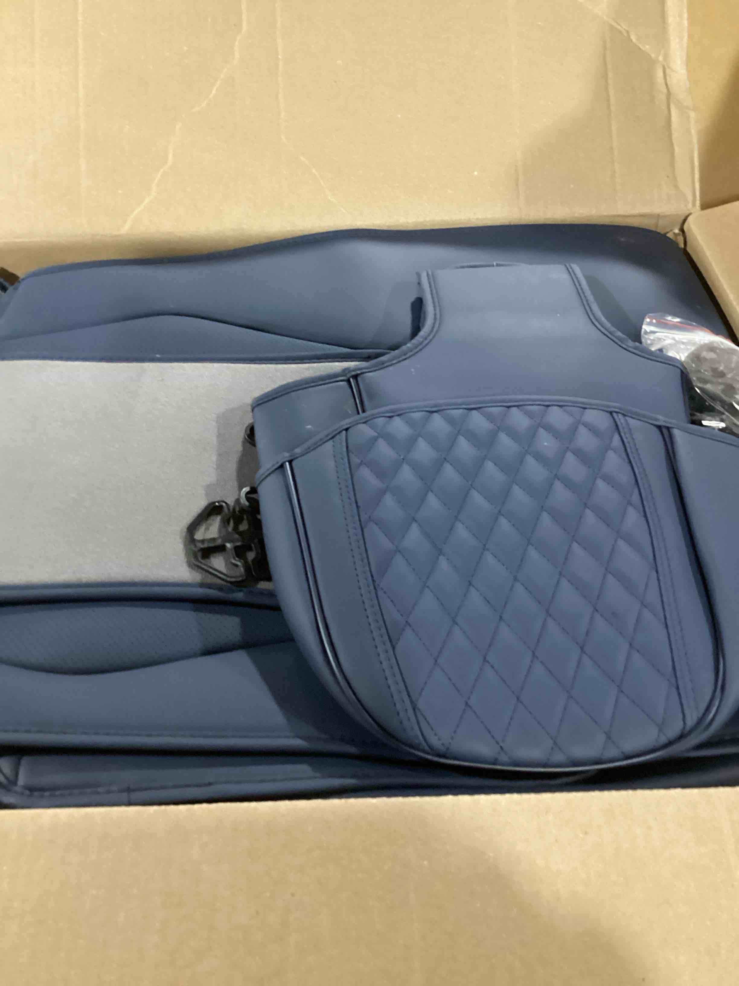 Coverado Leather Seat Covers Front, 2-Pack Universal Seat Covers for Cars, Waterproof Luxury Leatherette Car Seat Cushions, Auto Car Seats Protectors, Driver Seat Covers Fit for Most Vehicles Blue