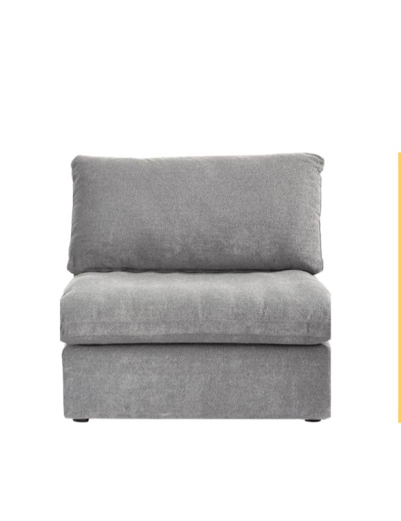1063050320C down filled sectional middle seat, grey (Incomplete, Only 1 Piece)