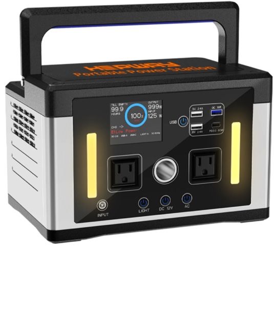 Hepway Euler P700 577Wh Portable Power Station, 2x700W(Peak 1000W) AC Outlets & LED Flashlight, Lithium ion Battery, Solar Charging Silent Solar Generator for CPAP Outdoor Camping RV Travel Home Use
