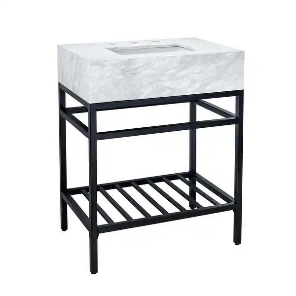 TEHOME Kliti 26'' Free-standing Single Bathroom Vanity with Carrara Marble Vanity Top  (Top Only)
