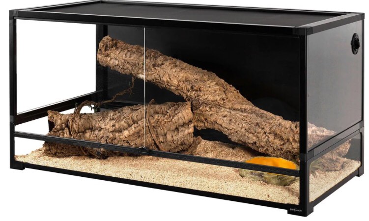 120 Gallon 48"x 24"x 24" Large Reptile Tank Tempered Glass With Black PVC Back Panel Easy Folding NRK0127