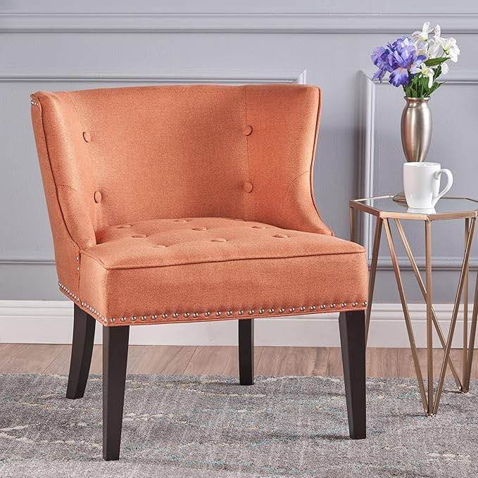 Rivenhall Accent Chair - Orange Fabric