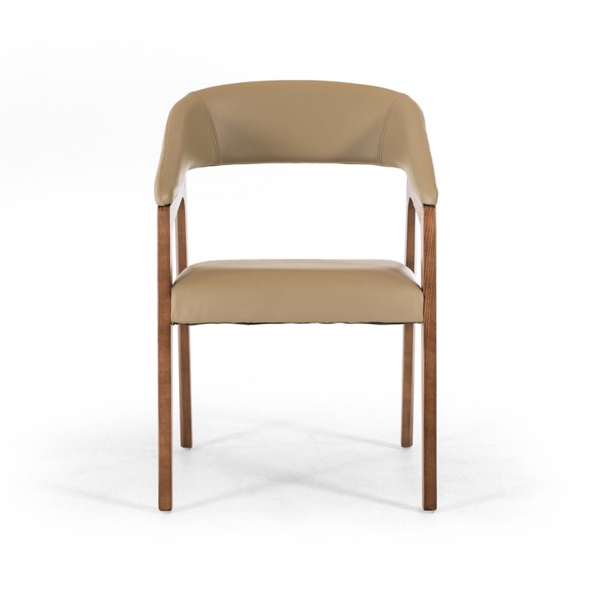Modrest Clive Mid-Century Taupe & Walnut Dining Chair