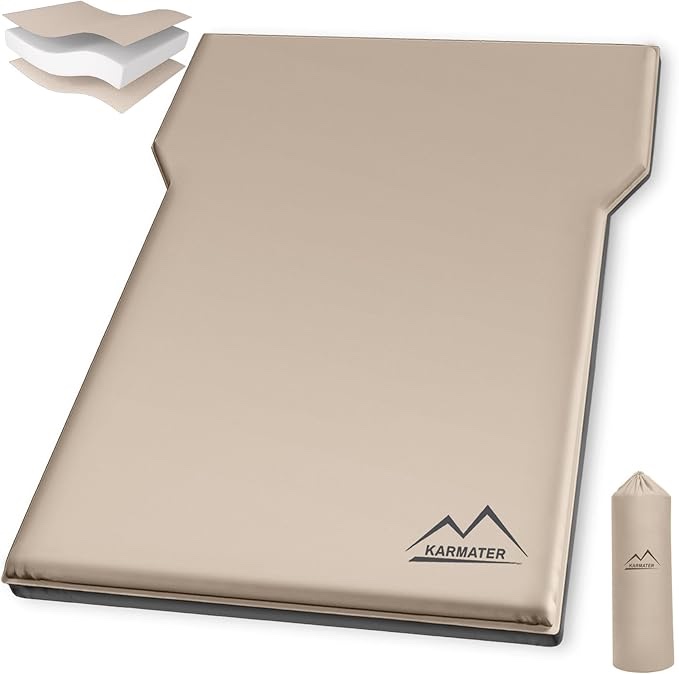 SUV Air Mattress for Car Camping, Extra Thick Memory Foam Car Air Mattress, Car Sleeping Pad Self Inflating SUV Camping Mattress for 2 Persons, Car Bed Mattress for SUV with Storage Bag