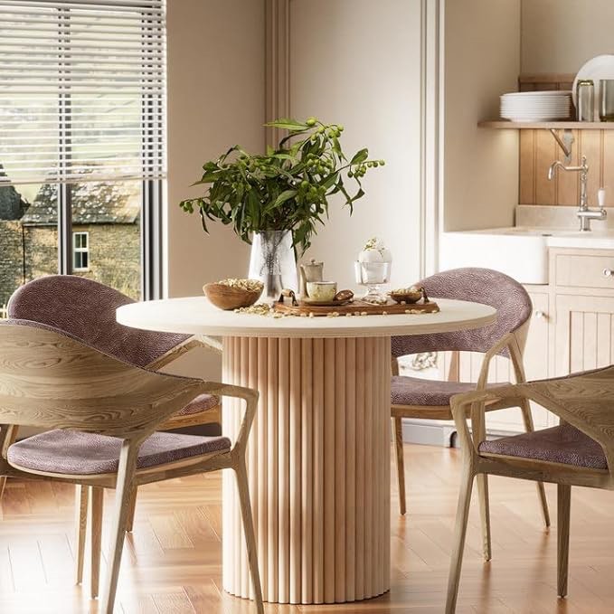 PAKASEPT Round Dining Room Table, 39.5" Circular Tabletop *incomplete* 