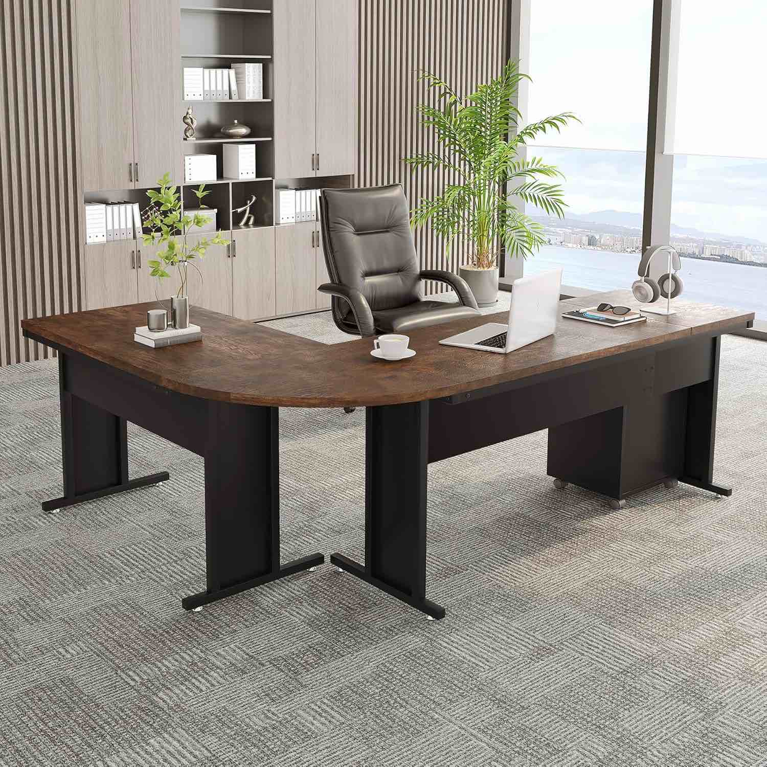 Tribe signs 83 L shaped office desk (incomplete)