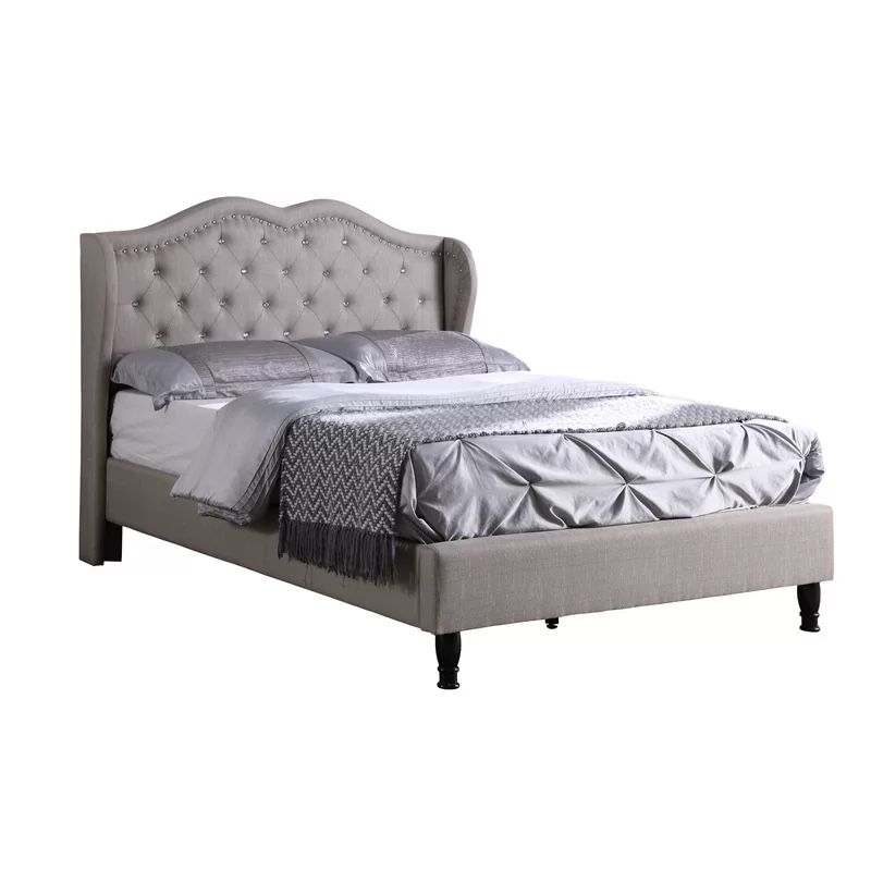 Manos Upholstered Wingback Bed *incomplete,box 2/2 only* 