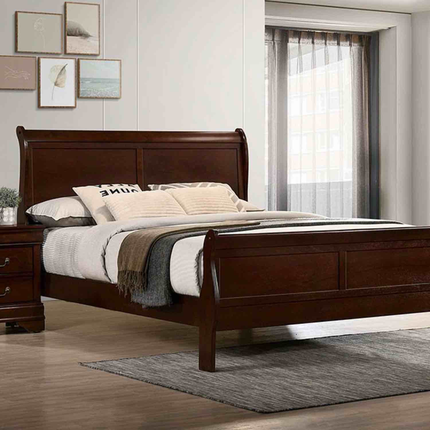 Louis Felipe platform bed frame queen *incomplete* 