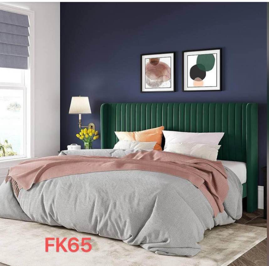 FK65 King Size Bed Frame/Velvet Upholstered Platform Bed/Vertical Channel Tufted USAN1044598-KGNAW