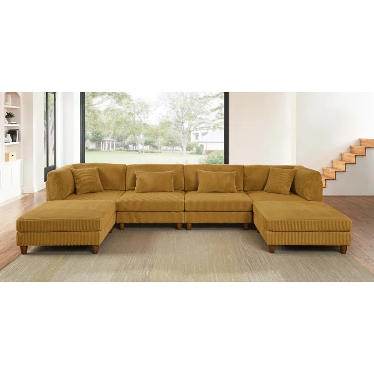 Callazo 6 - Piece Corduroy Sectional *incomplete,armless chair only* 