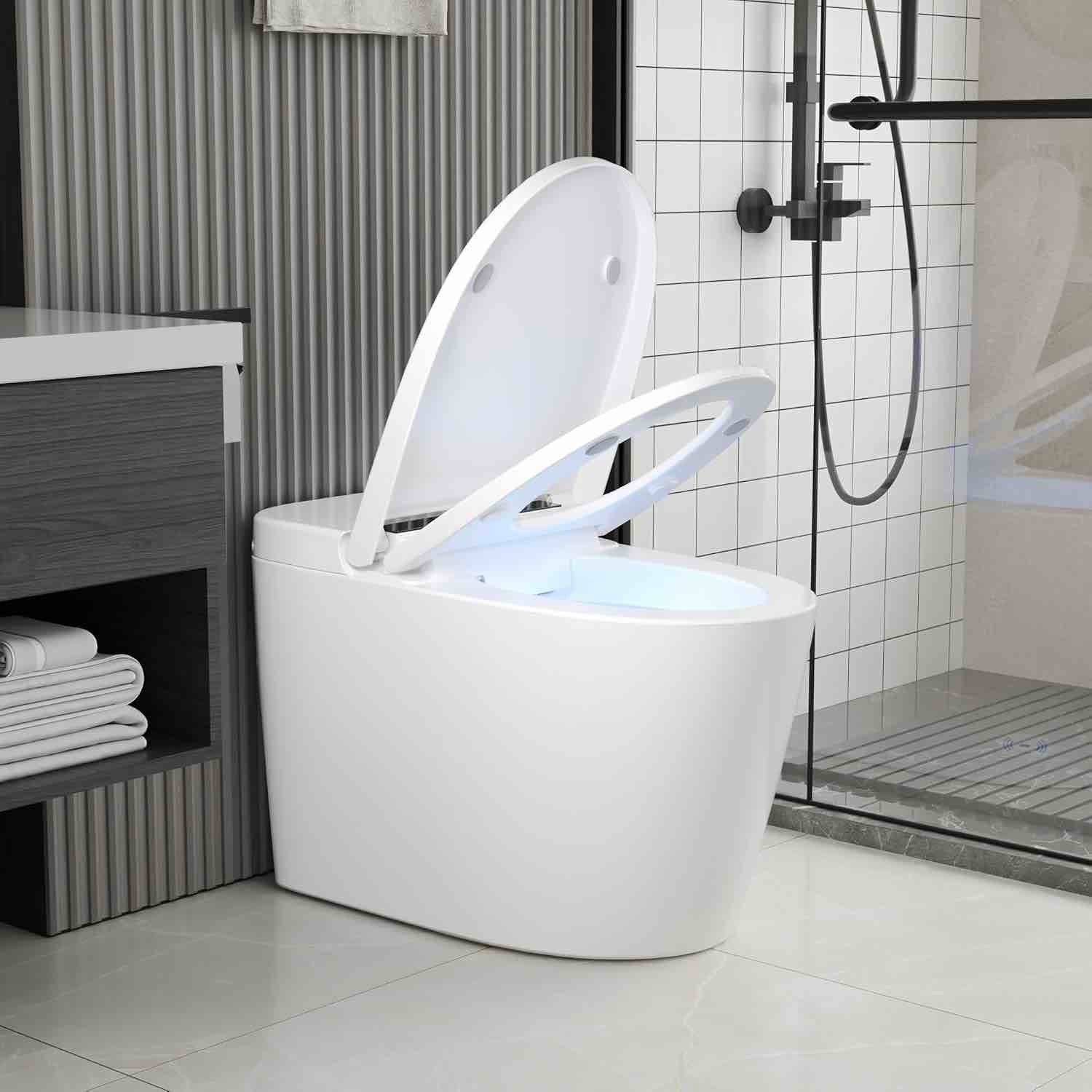 DeerValley Smart Toilet, One Piece Tankless Toilet, Elongated Toilet with 1.28GPF Auto Flush DV-1S0159-V1