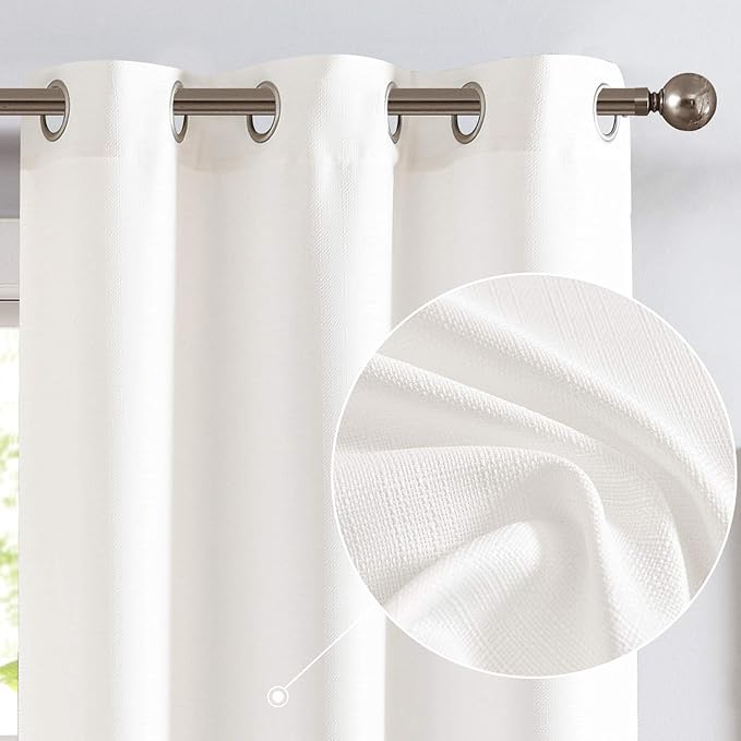 White Linen Textured Curtains * similar to stock photo* 